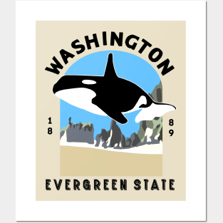 Washington State Orca Killer Whale Olympic National Park Posters and Art